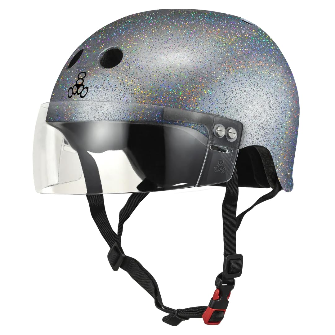 Triple Eight The Certified Sweatsaver Helmet with Visor for Roller Derby, Skateboarding and BMX
