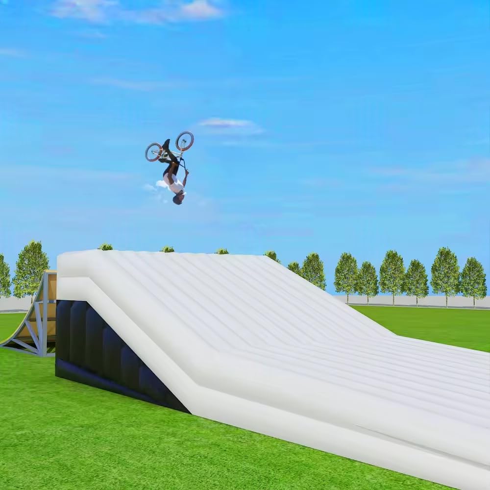 Commercial Inflatable Airbag Lander - PVC BMX Jump Ramp Inflatable Airbag Landing for MTB, BMX, Action Sports, Indoor/Outdoor Use, 20x13x6ft