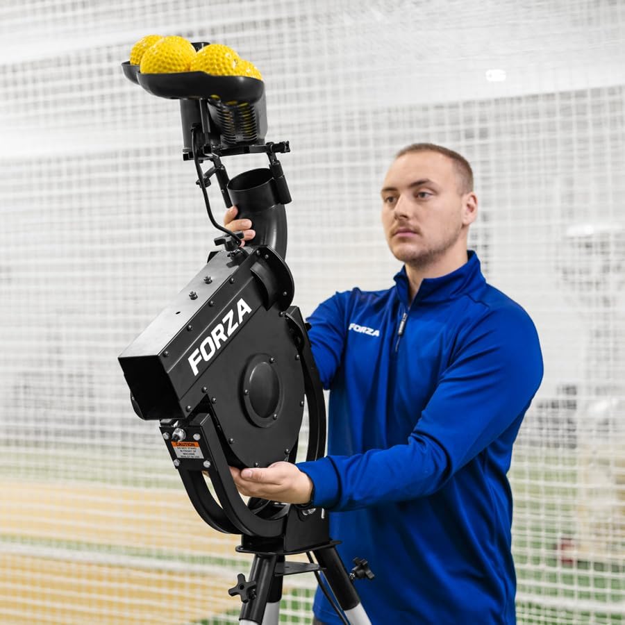 FORZA V62 Cricket Bowling Machine | Adjustable Speeds Up to 62mph, Automatic 12-Ball Feeder, Durable Construction