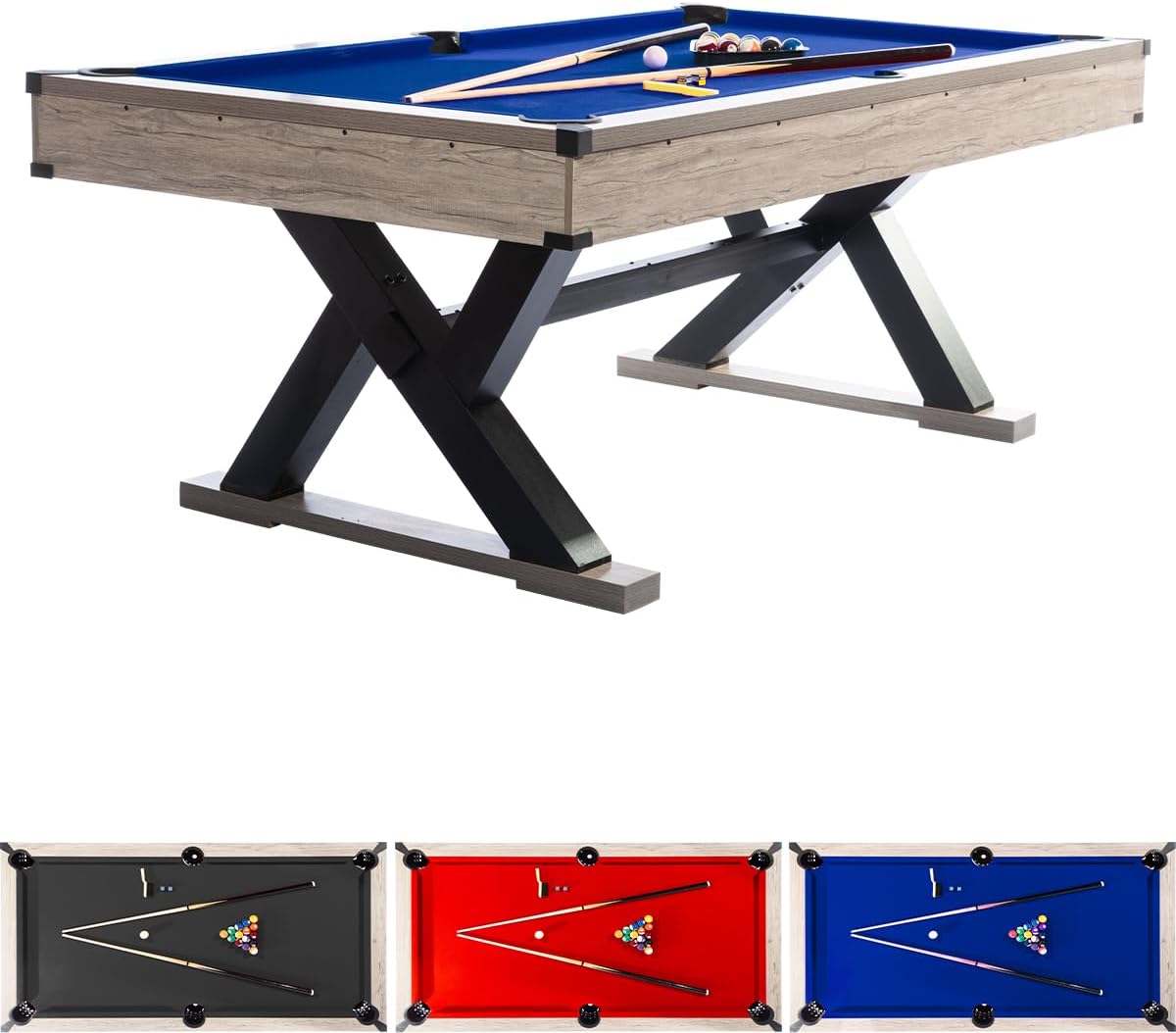 Garvee 7 FT Pool Table, Metal K-Leg Billiard Table