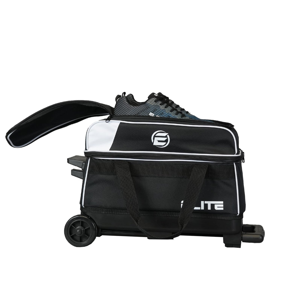 ELITE Basic Bowling Bag Double (2) Ball Roller with Rolling Wheels