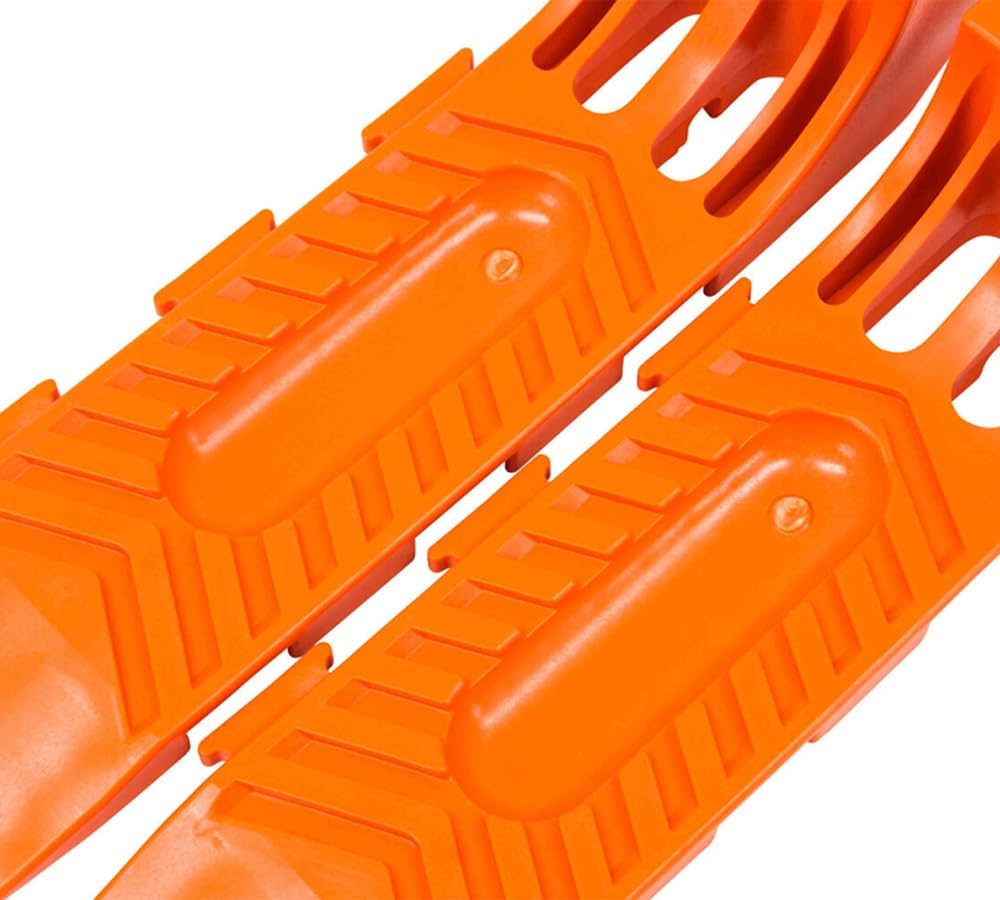 Mytee Products Interlocking Tire Skates for Tow Truck Wrecker Rollback Carrier Safety Orange (4pc Set)