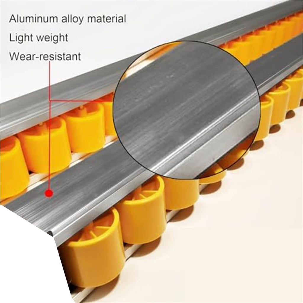Style Rail System, Flow Rail Conveyor Wheels By, Conveyor Rollers Aluminum Alloy Skate Wheel Replacement Length Be Customized for Pallets Cargo(1m/38x35mm)
