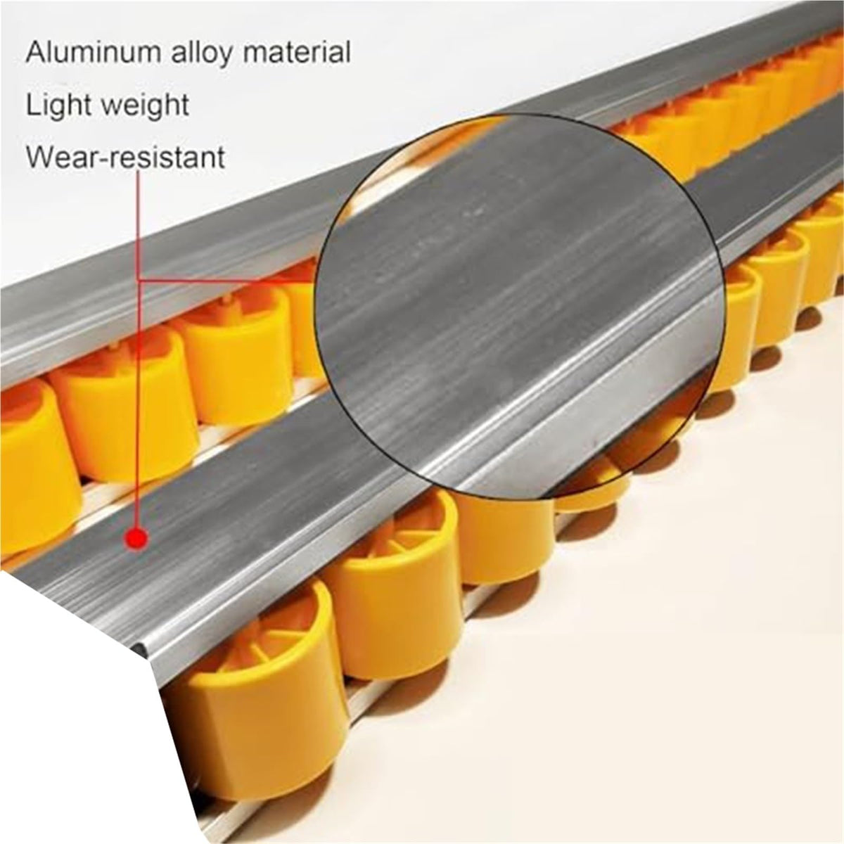 Style Rail System, Flow Rail Conveyor Wheels By, Conveyor Rollers Aluminum Alloy Skate Wheel Replacement Length Be Customized for Pallets Cargo(1m/38x35mm)
