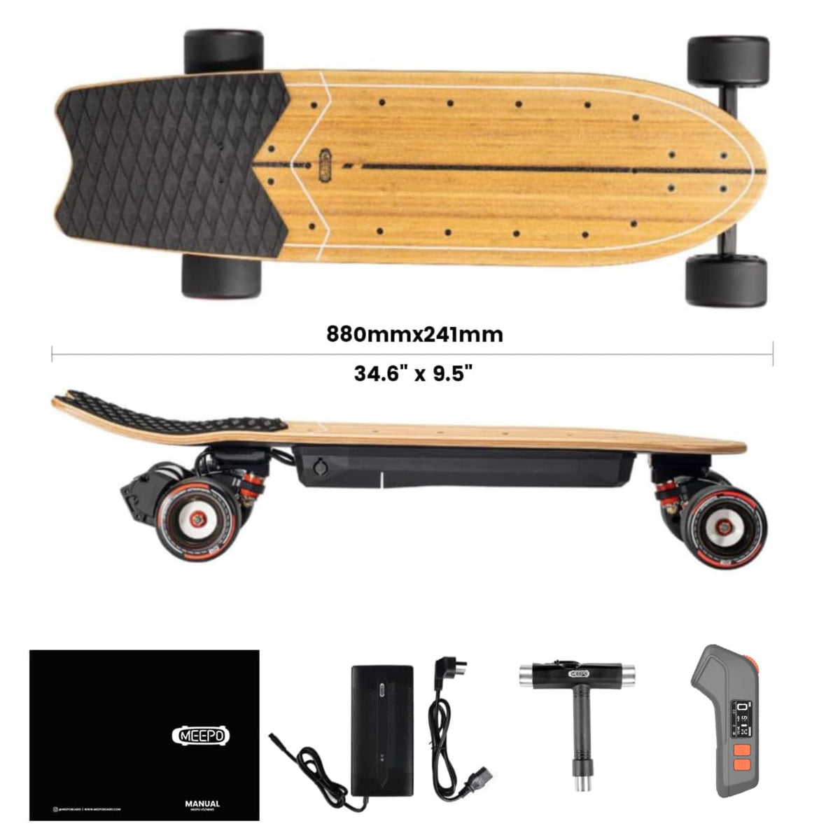 MEEPO Mini Series Electric Skateboard with Remote, Up to 26-32 MPH Top Speed, 11-24Miles Range,330 Pounds Max Load, 30-34 Inches Maple Cruiser for Adults and Teens, Mini5 MINI3 Max Edge Flow