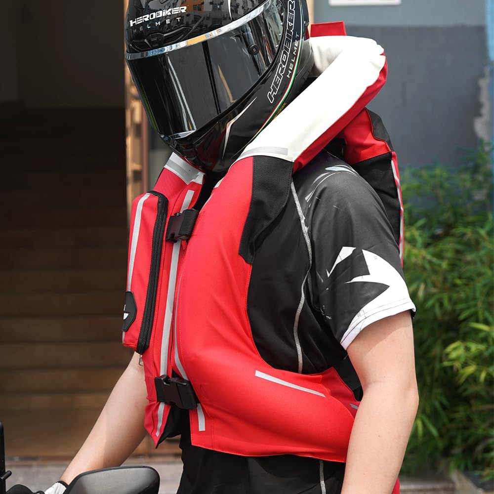 Upgraded Motorcycle Airbag Protective Vest,Inflatable Equestrian Vest with Reflective for Motocross ATV UTV