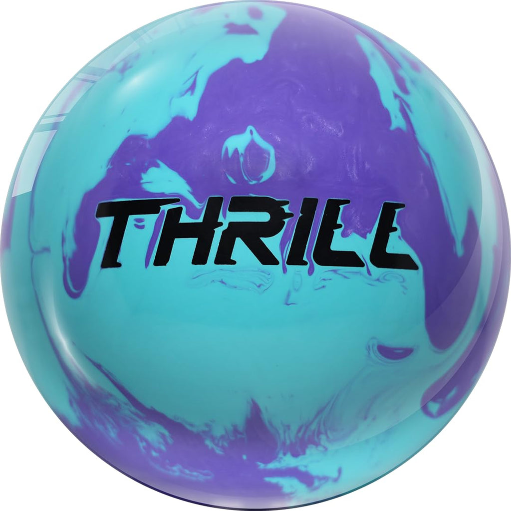 MOTIV Max Thrill Hybrid Bowling Ball | Huge Value and Performance | Sky Blue Solid with Purple Pearl | Available in 10-16 pounds