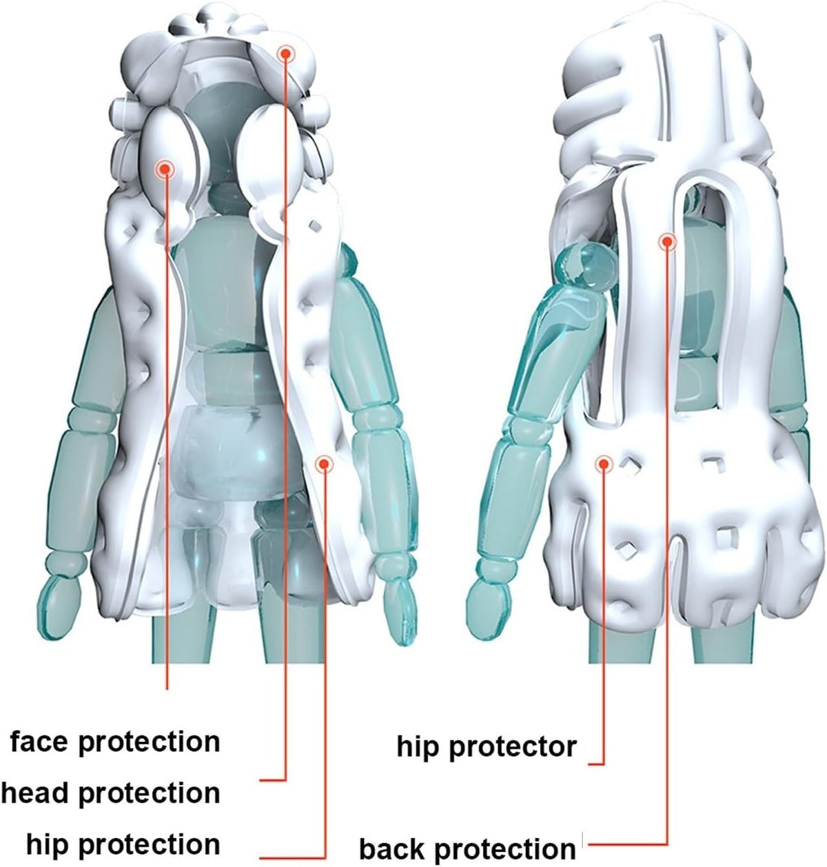 Anti-Fall Vest Airbag Suit Intelligent Protective Clothing 0.08s Pop Up Unisex (One Color Large)