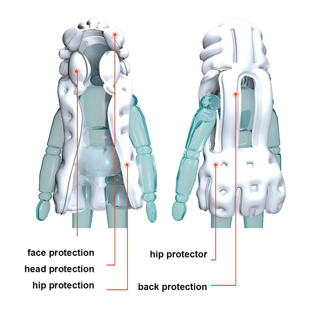 Anti-Fall Vest Airbag Suit Intelligent Protective Clothing 0.08s Pop Up Unisex (One Color Large)