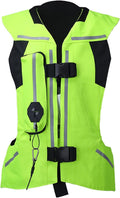 Reflective Protective Airbag Vest Motorcycle Anti-Fall Vest 600D Canvas Fabric, Wear-Resistant and Breathable Washable (No CO2 Gas Cylinder) (Color : C Green, Size : Small)