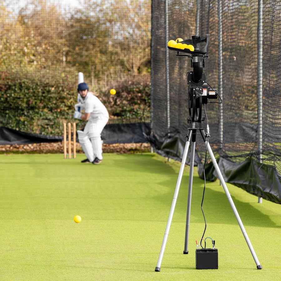 FORZA V62 Cricket Bowling Machine | Adjustable Speeds Up to 62mph, Automatic 12-Ball Feeder, Durable Construction