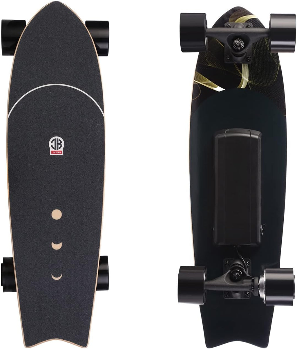 Electric Skateboard Electric Longboard with Remote Control Electric Skateboard,350W Hub-Motor,12.4 MPH Top Speed,5.2 Miles Range,3 Speeds Adjustment, 6 Months Warranty