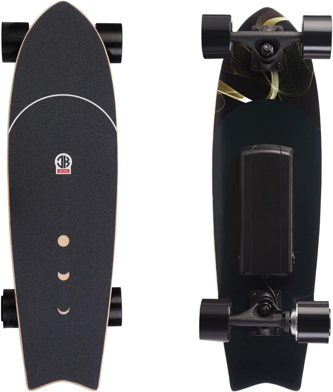 Electric Skateboard Electric Longboard with Remote Control Electric Skateboard,350W Hub-Motor,12.4 MPH Top Speed,5.2 Miles Range,3 Speeds Adjustment, 6 Months Warranty