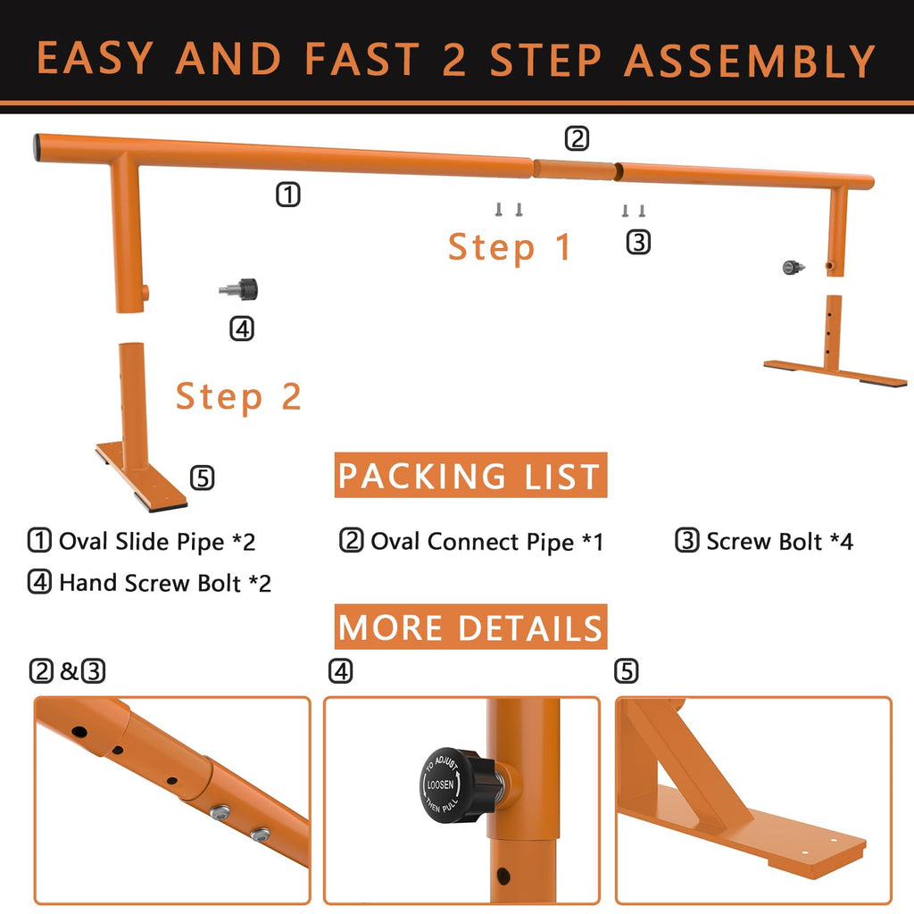 MR Skate Rail Skateboard Ramp Grind Rail Professional Skatepark Grind Rail Adjustable Height Grind Rail