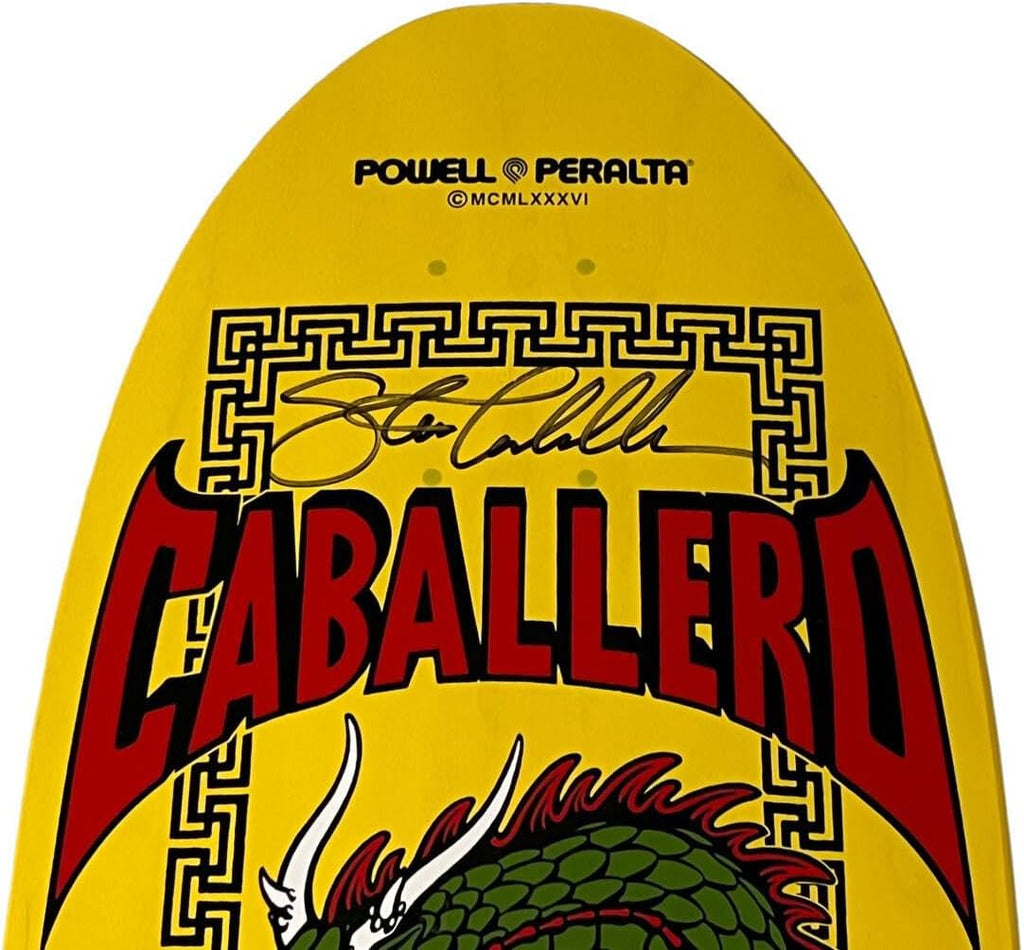 Steve Caballero Signed Powell Peralta Chinese Dragon Skateboard Deck BAS - Autographed Extreme Sports Products