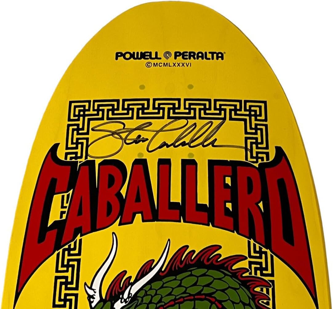 Steve Caballero Signed Powell Peralta Chinese Dragon Skateboard Deck BAS - Autographed Extreme Sports Products