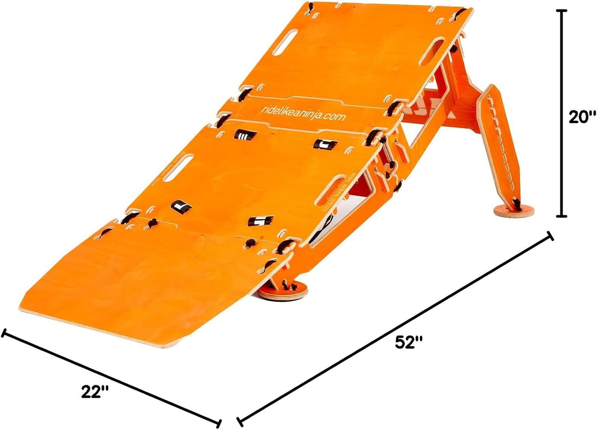 Ninja MTB Mach 1 Jump Ramp, Portable Jump Ramp, 3 Panel Ramp for All Ages, Ideal for MTB Bikes, BMX Bikes, One Wheels, Scooters, Skateboards, and RC Cars