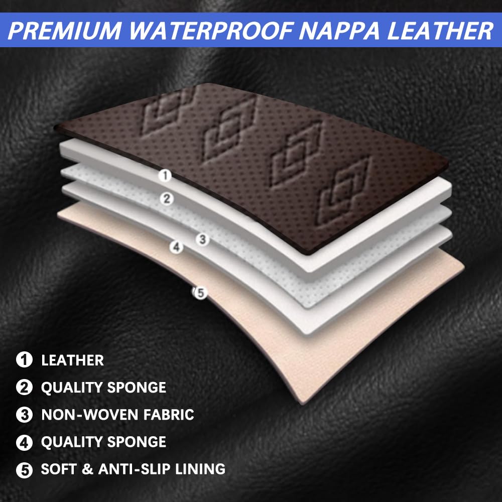 Pick-up Truck Car Seat Covers for Chevrolet Avalanche 2002-2013,Waterproof Leather Seat Covers 2-Seats Standard,Truck Interior Accessories with Airbag,Seat Cover Sets for Avalanche(Black+Red)