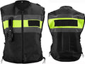 Inflatable Clothing Anti-Fall Vest Airbag Vest The Mechanic Triggers The Airbag in 0.15-0.3 Seconds Reflective Surface at The Front and Back Suitable for Motorcycle Riding, Black