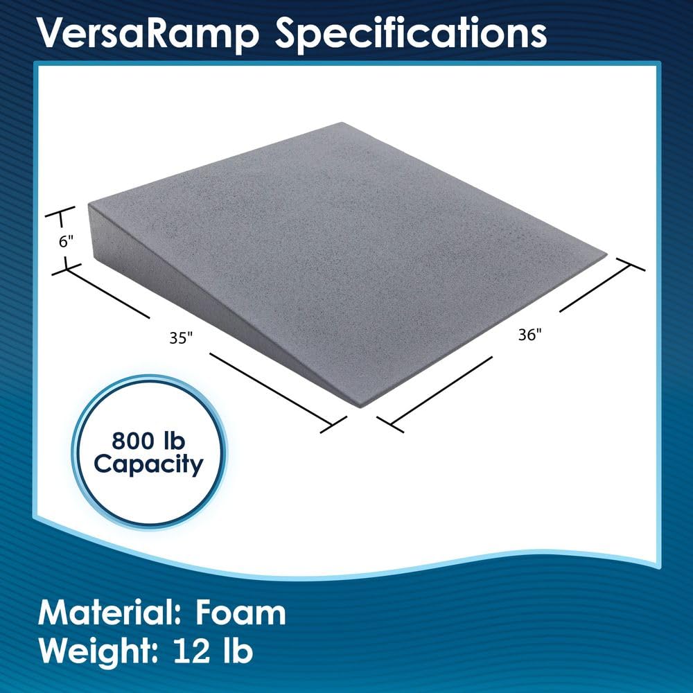 5" Doorway Threshold Wheelchair Ramp, 800 lb Cap, Solid Foam, Silver Spring