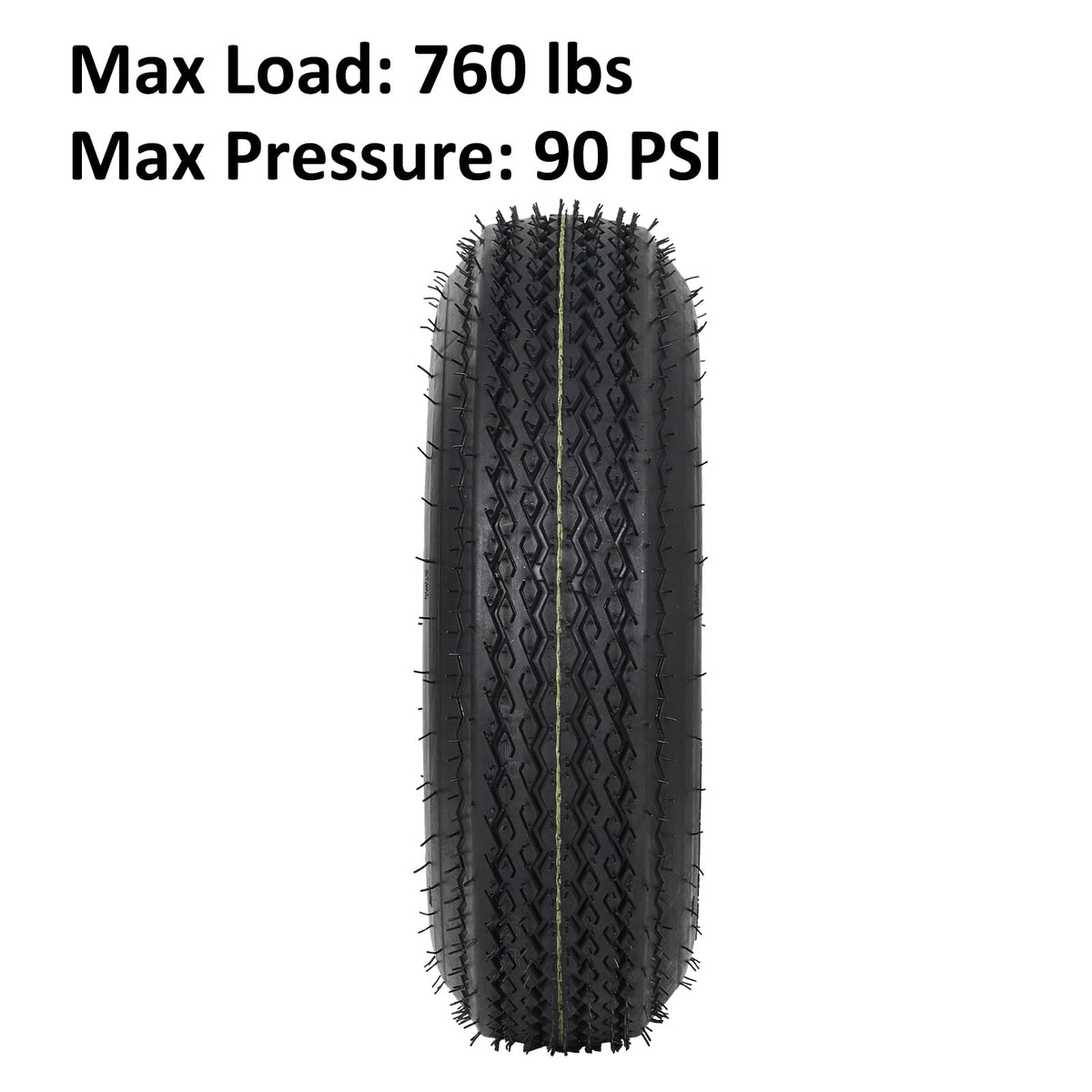 Garvee 2-Pack Trailer Tires On Rim 5.30-12 530-12 530X12, Load Range C, 6PR, 5 Lug 12 In. White Spoke Wheel, 5 On 4.5" Durable Trailer Tire Travel/Camper/Utility/Boat, Set of 2