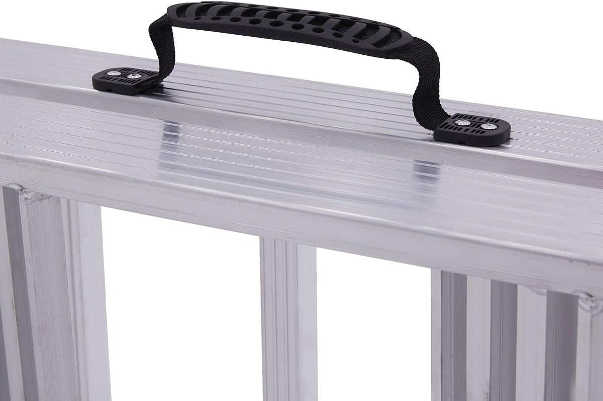 6' 10" Motorcycle Dirt Bike Loading Ramp with Steps, 750 lb, Black Widow