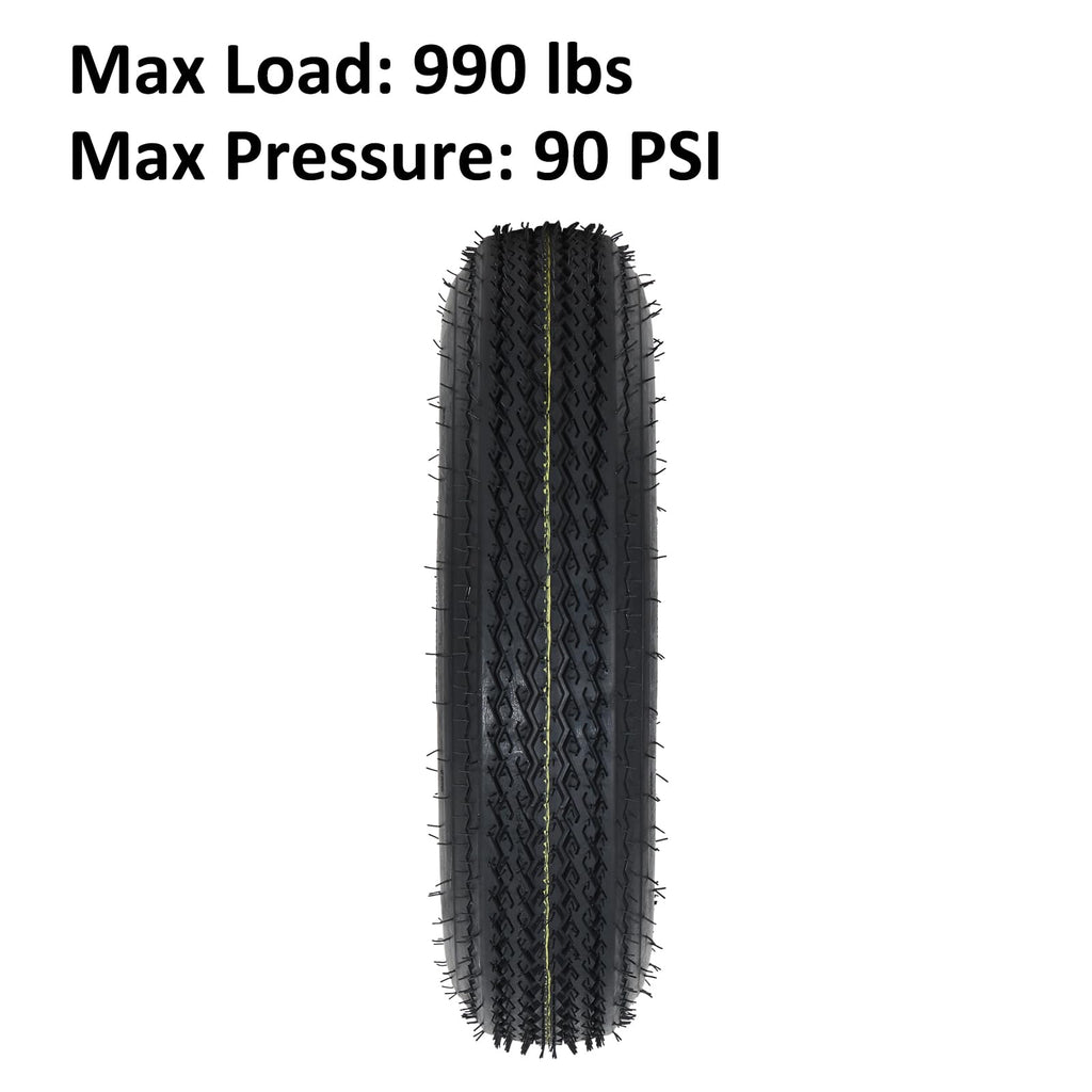 Garvee 2-Pack Trailer Tires On Rim 5.30-12 530-12 530X12, Load Range C, 6PR, 5 Lug 12 In. White Spoke Wheel, 5 On 4.5" Durable Trailer Tire Travel/Camper/Utility/Boat, Set of 2