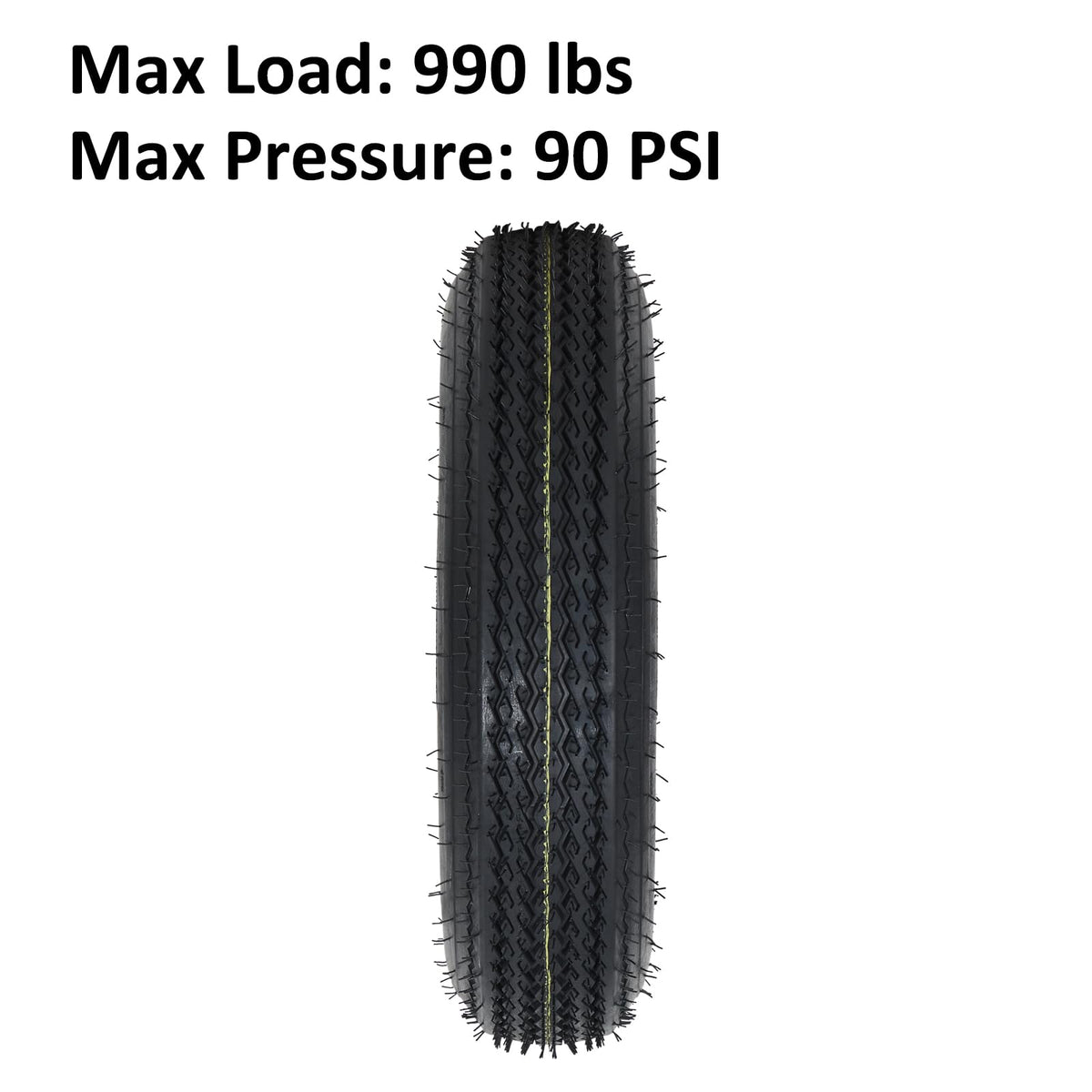 Garvee 2-Pack Trailer Tires On Rim 5.30-12 530-12 530X12, Load Range C, 6PR, 5 Lug 12 In. White Spoke Wheel, 5 On 4.5" Durable Trailer Tire Travel/Camper/Utility/Boat, Set of 2