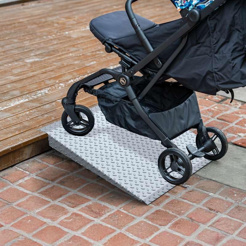 VNN Door Threshold Ramp, Threshold Ramps for Doorways, Ideal Entry Handicap Ramp for Elderly Wheelchairs, Carts, Scooters and Walkers, 27.6" L * 37.4" W Door Ramp (Alloy Iron, 800LBS)