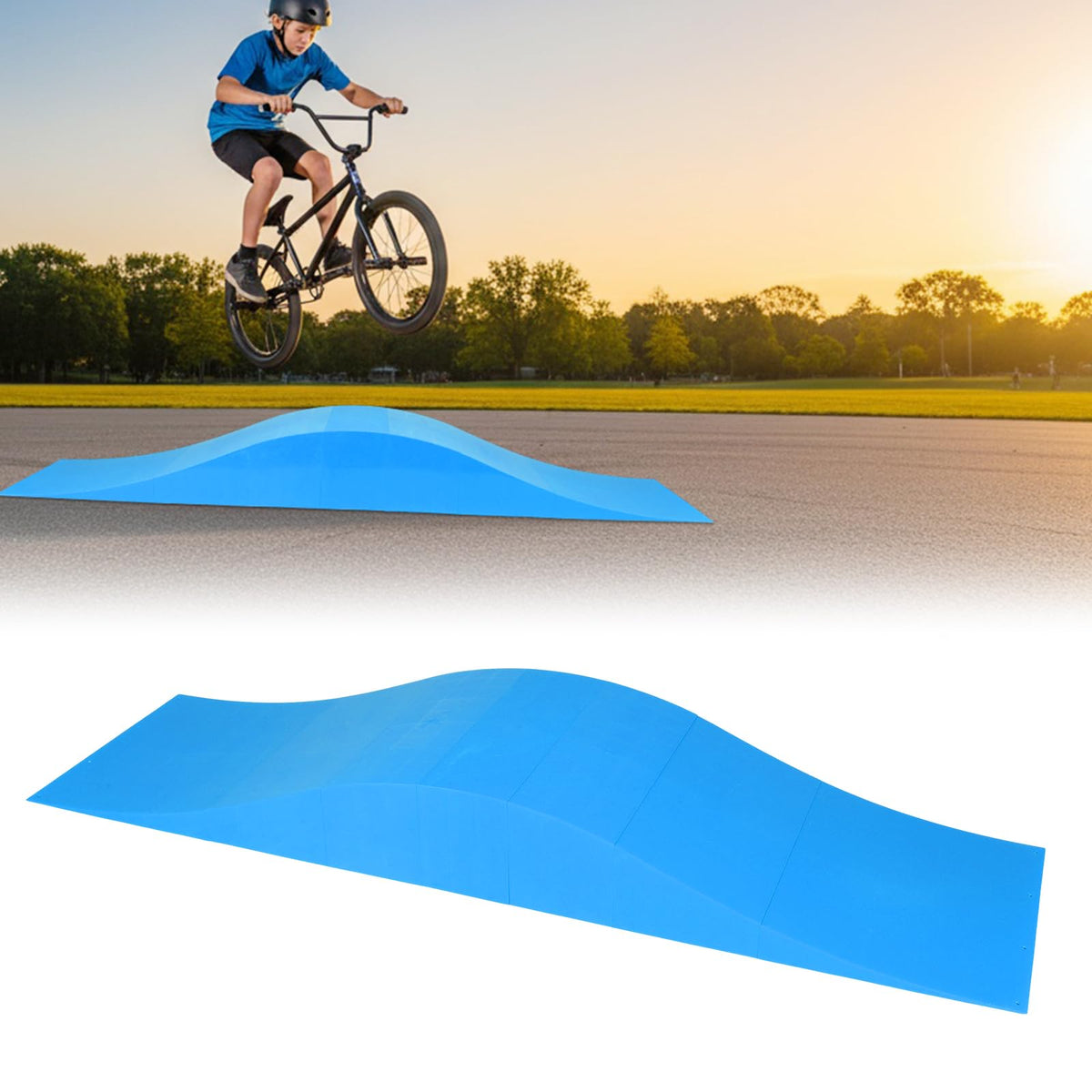 Generic Skate Ramp Track Balance Bike Ramp with 70 Inches Long 330lbs Maximum Weight Capacity for Skateboards Scooter BMX Bikes RC Cars