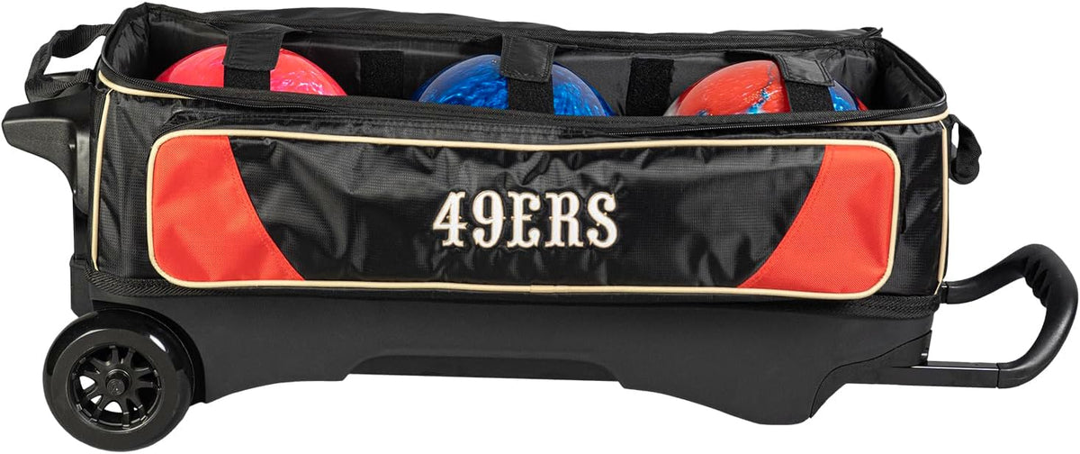 Strikeforce Bowling NFL Three Ball Bowling Roller Bag with Ball, Shoe and Accessory Pockets