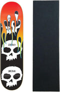 Zero Skateboard Deck 3 Skulls with Flames 8.5" x 32.3" with Grip