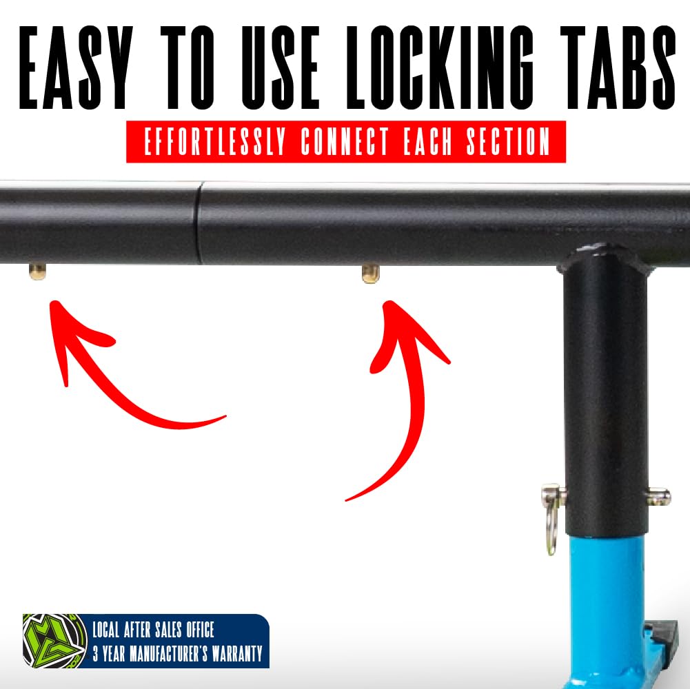 Madd Gear Round Grind Rail for Scooters, Skateboards, Inline Skates â 55" Long, 3-Step Adjustable Height â Durable Heavy-Duty Construction