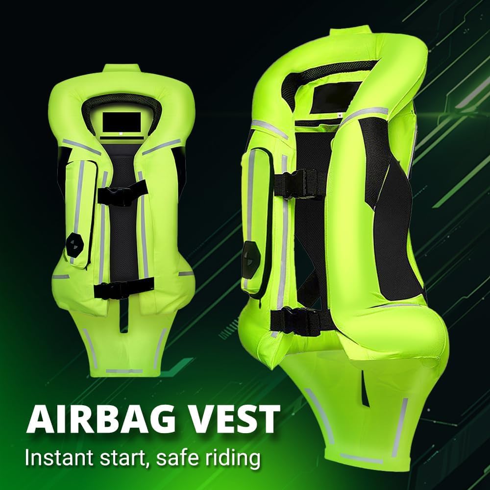Upgraded Motorcycle Airbag Protective Vest,Inflatable Equestrian Vest with Reflective for Motocross ATV UTV
