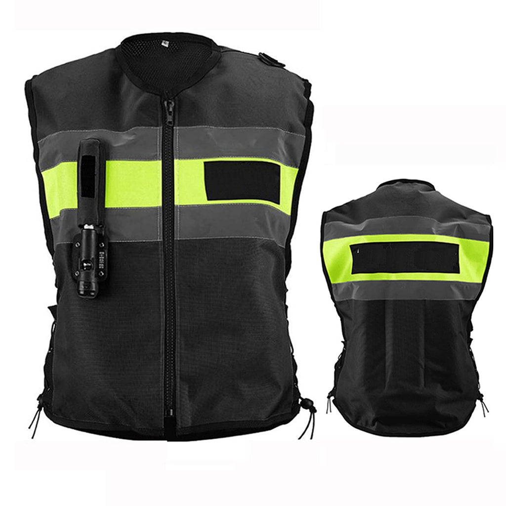 Reflective Protective Airbag Vest Motorcycle Anti-Fall Vest 600D Canvas Fabric, Wear-Resistant and Breathable Washable (No CO2 Gas Cylinder) (Color : C Green, Size : Small)