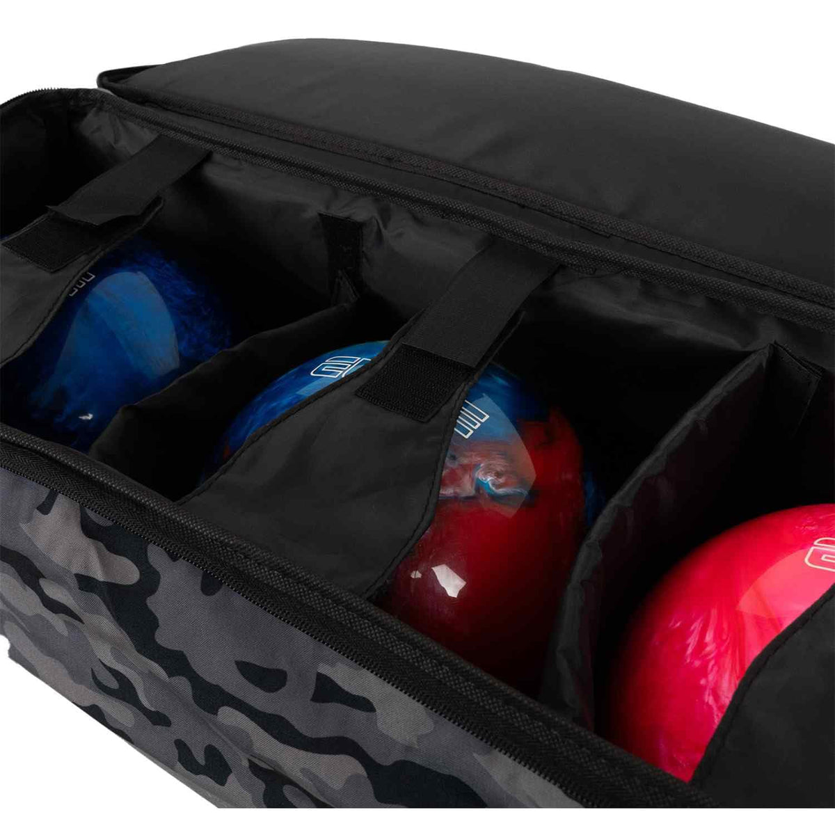 ELITE Basic Triple Roller Black Bowling Bag - 3 Ball Roller, Fits 2 Pairs of Size 15 Shoes, Air Travel-Friendly