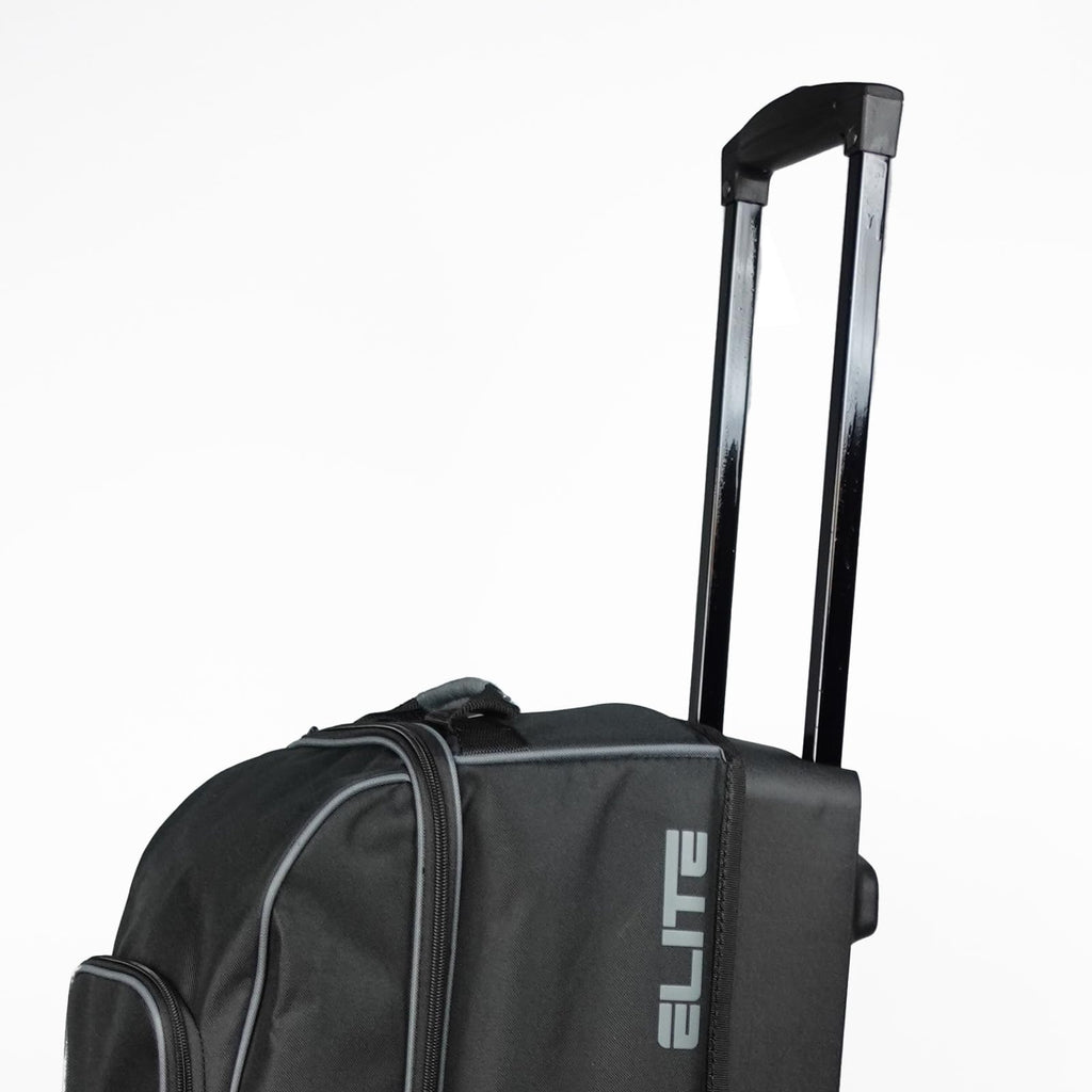 ELITE Basic Triple Roller Black Bowling Bag - 3 Ball Roller, Fits 2 Pairs of Size 15 Shoes, Air Travel-Friendly