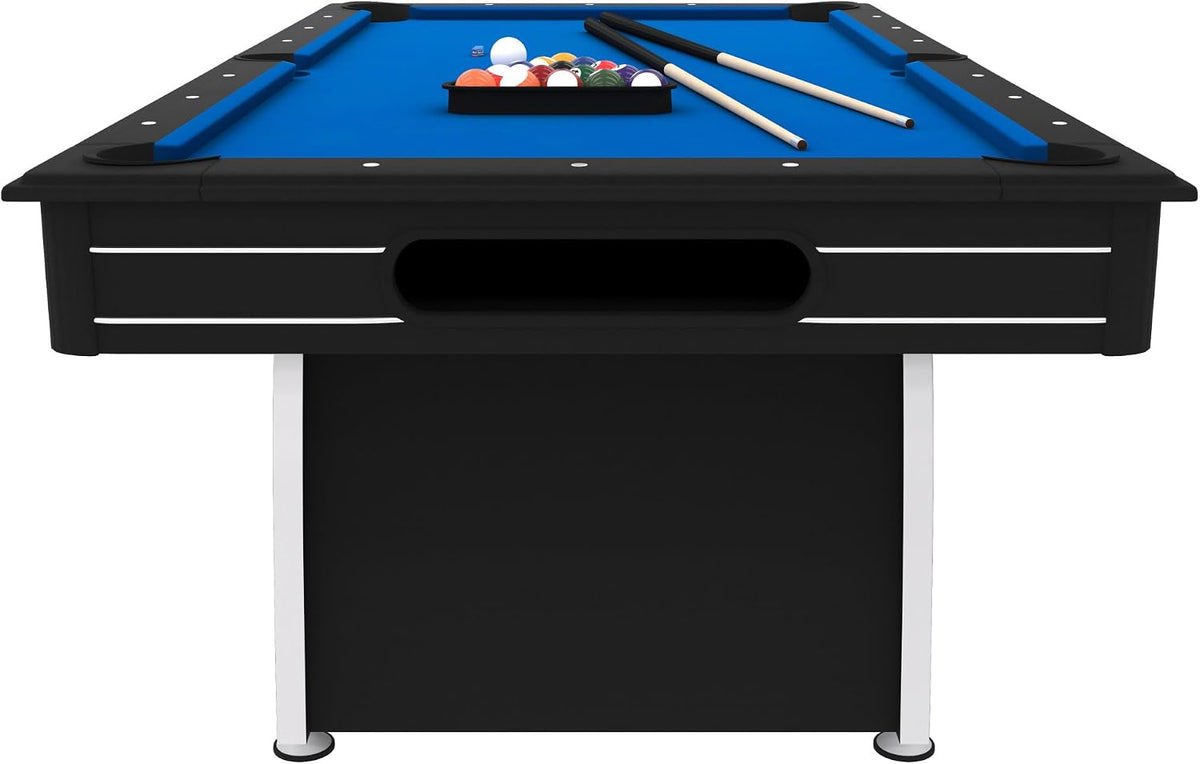 Fat Cat Tucson 7 Foot Pool Table with Automatic Ball Return, Billiard Table with Arcade Style Black Finish, 818 Bumpers, Includes Cues and Balls