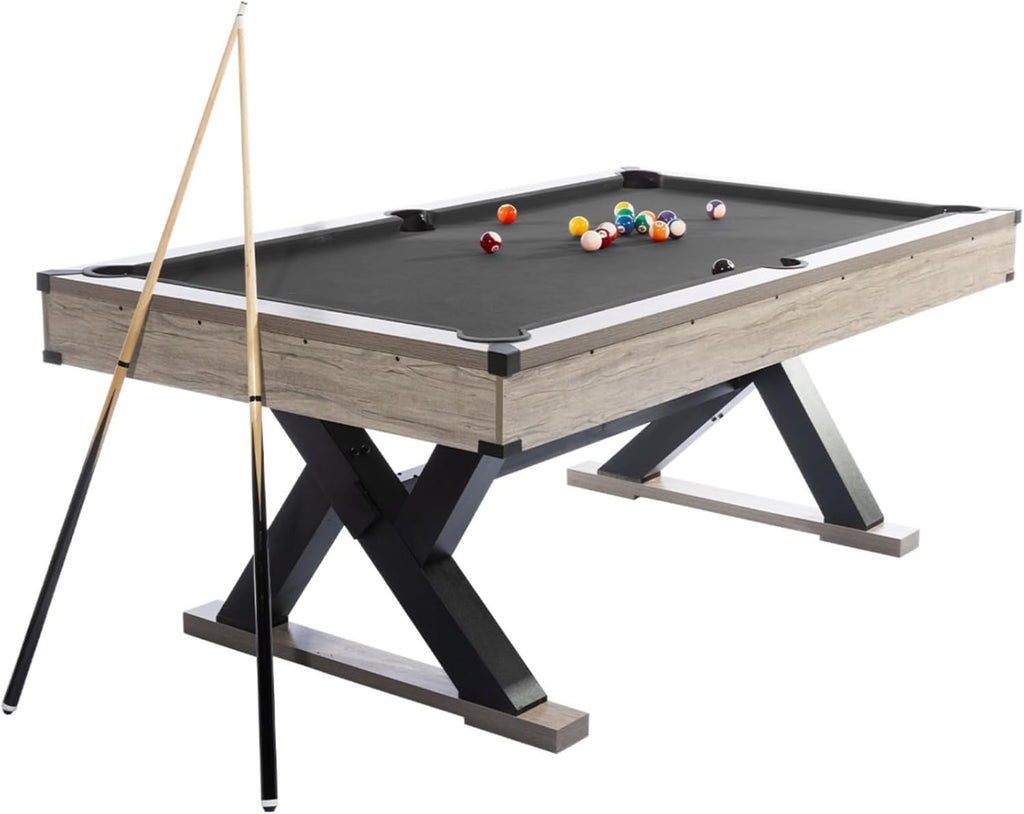 7 ft Pool Table Set, 84in Bar-Size Billiard Table w/Metal Support