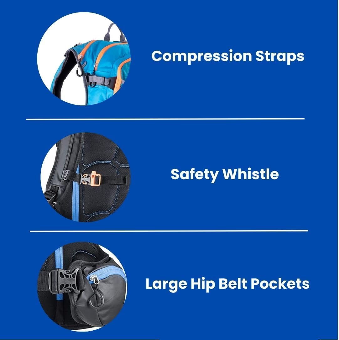 Core Avalanche Kit,Ski Backpack including Recco & Removable Back Protector, Hydration Bladder, Avalanche Shovel, Avalanche Probe, Backcountry Skiing, Snowboarding, Snowmobiling (Black)