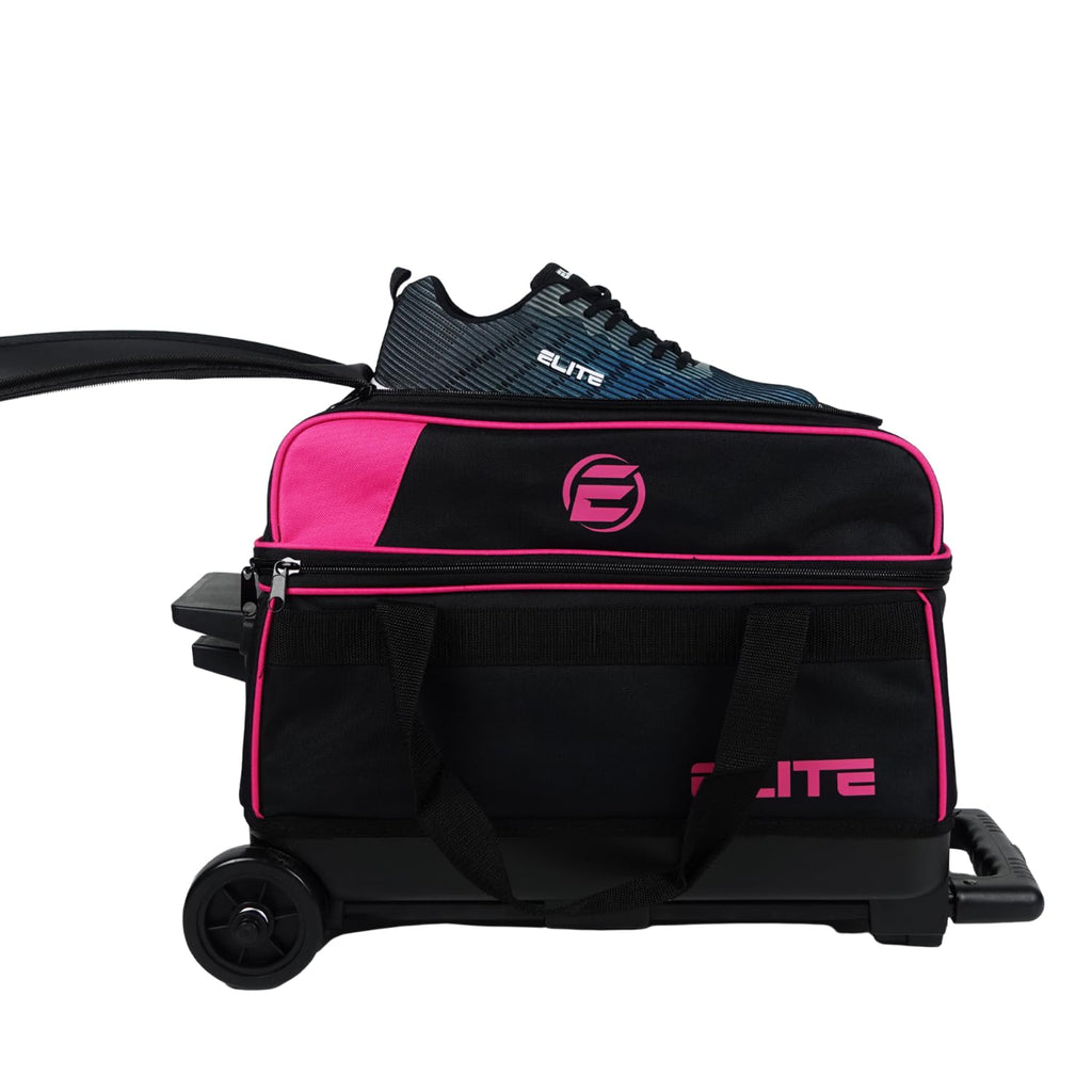 ELITE Basic Bowling Bag Double (2) Ball Roller with Rolling Wheels