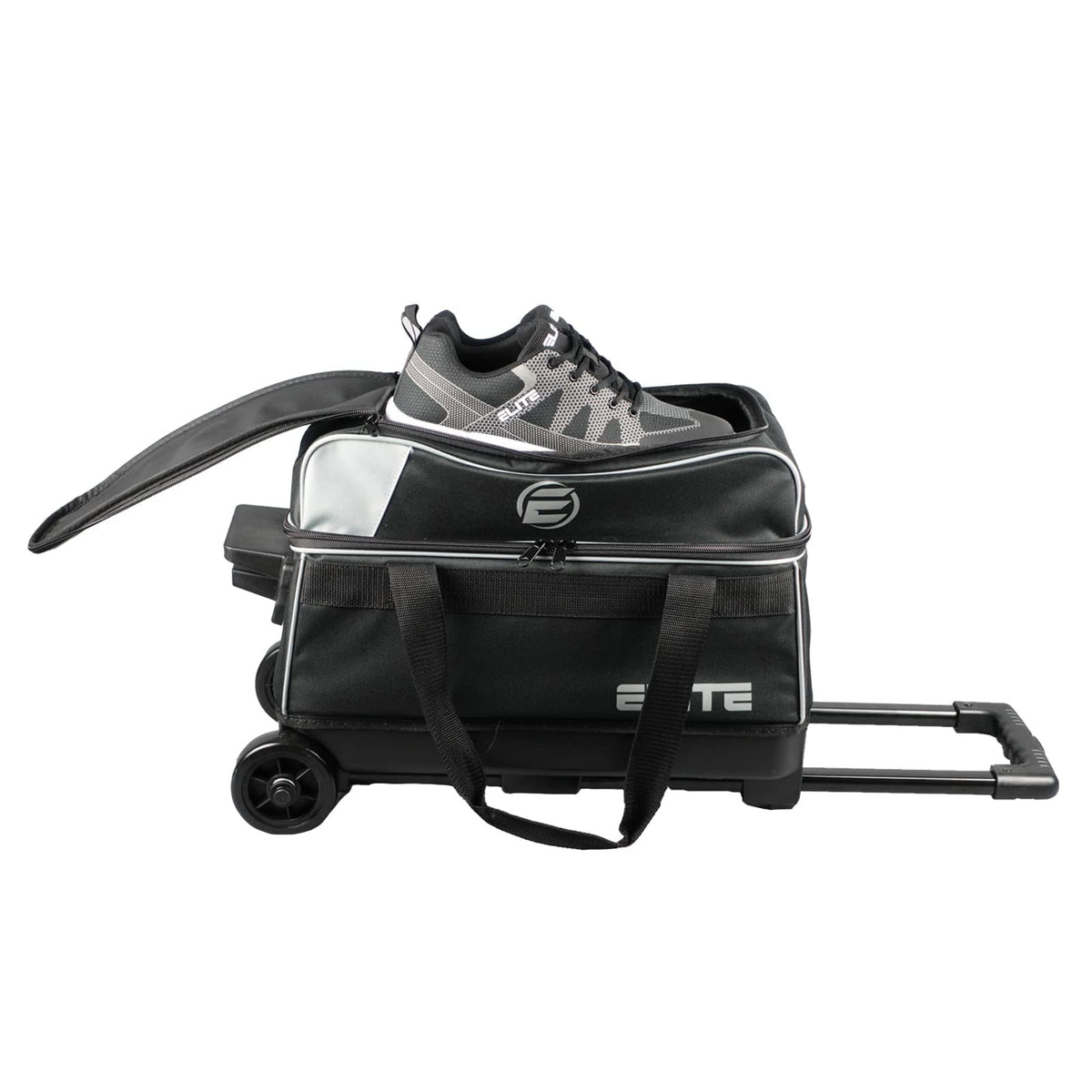 ELITE Basic Bowling Bag Double (2) Ball Roller with Rolling Wheels