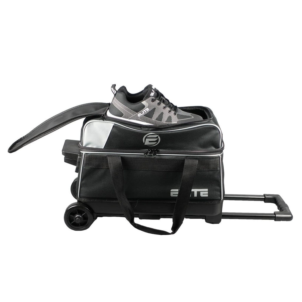 ELITE Basic Bowling Bag Double (2) Ball Roller with Rolling Wheels