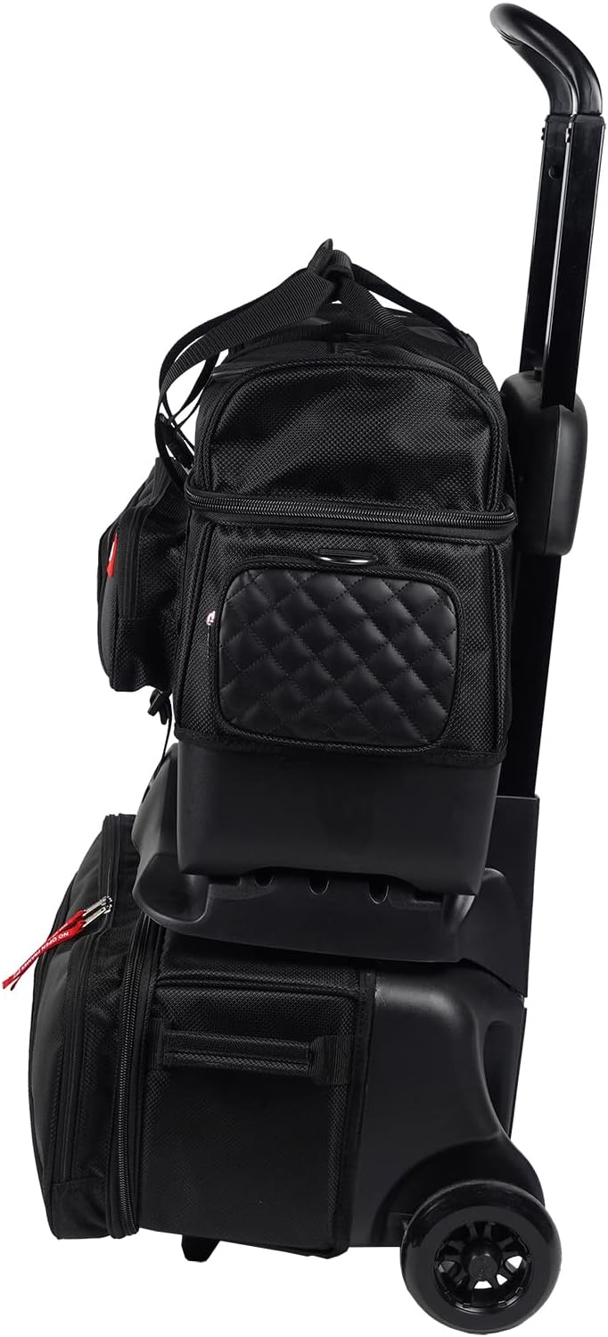 KR Strikeforce Diamond 4-Ball Roller Premium Bowling Bag Holds 4 Bowling Balls, Shoes and Accessory