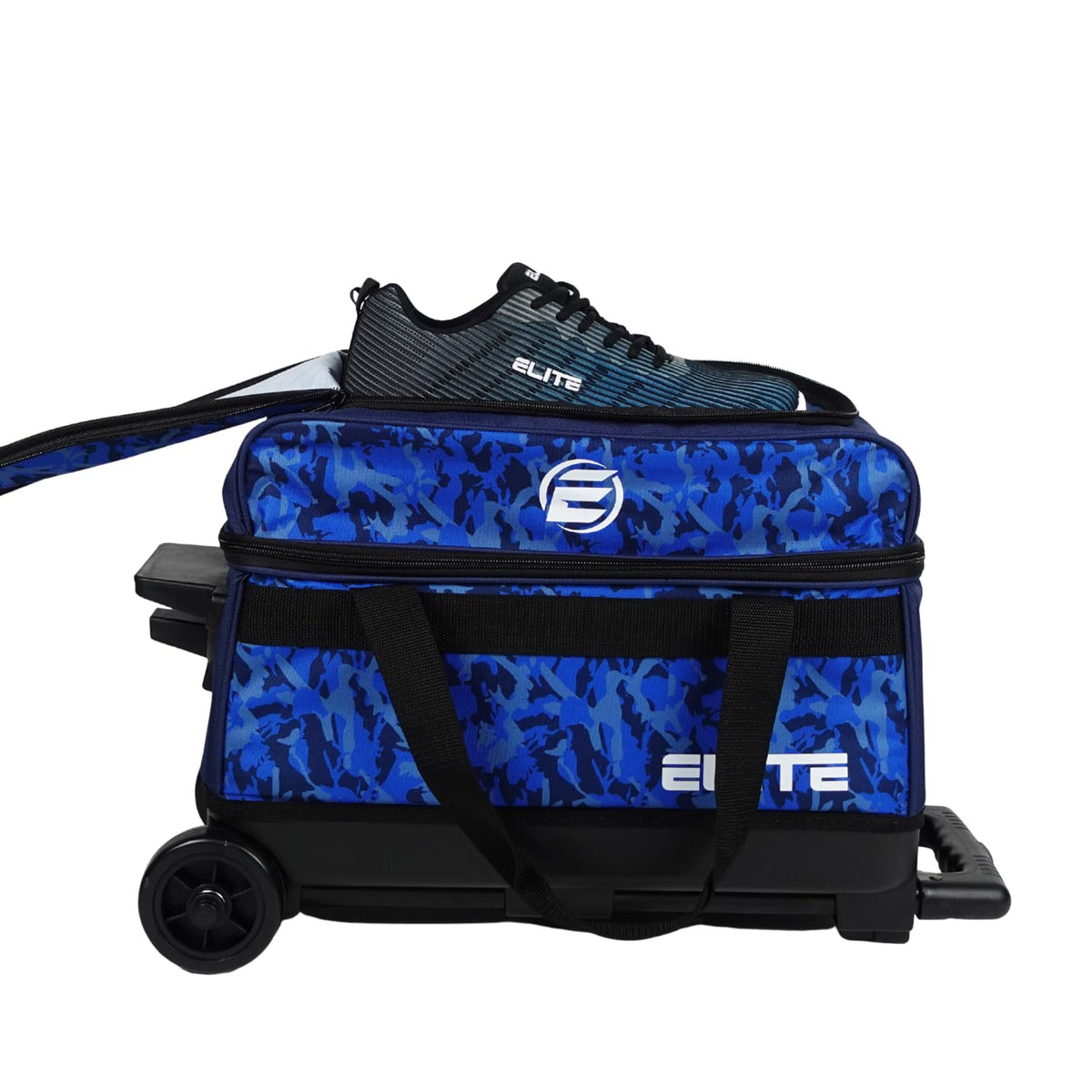ELITE Basic Bowling Bag Double (2) Ball Roller with Rolling Wheels