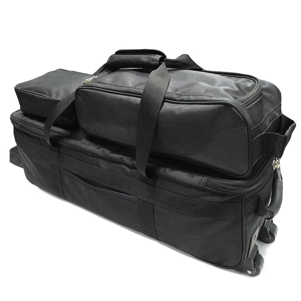 Pyramid Path Triple Tote Roller Plus Bowling Bag with Detachable Shoe Bag (Fits US Mens Size 15), Accessory and Side Pocket, Lightweight Travel Design