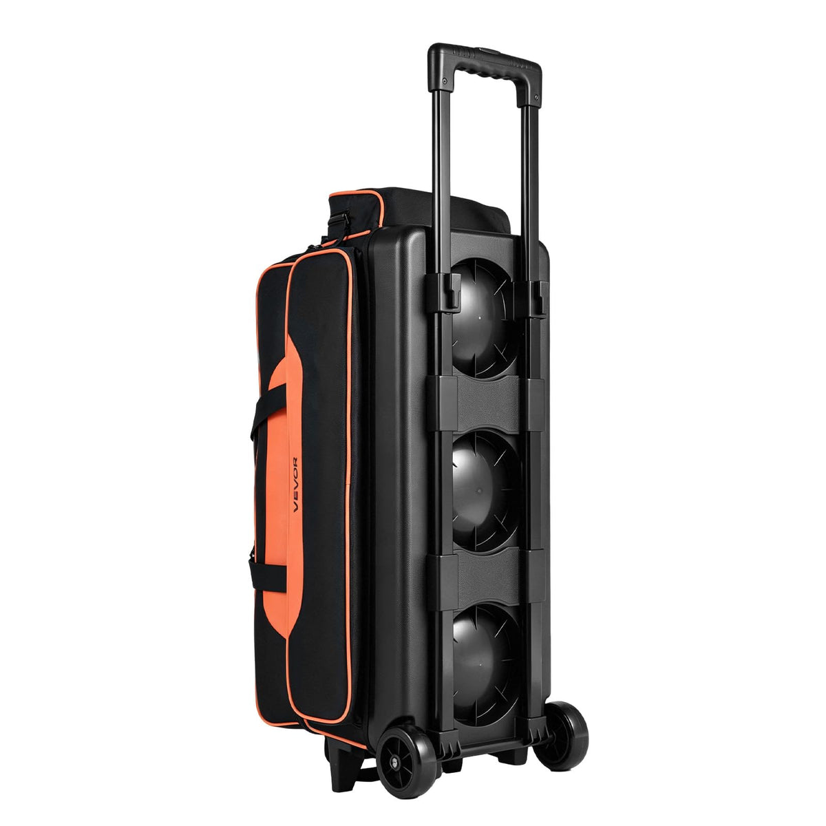 VEVOR 3 Ball Bowling Bag Double Roller Bag with Separate Shoe Compartment