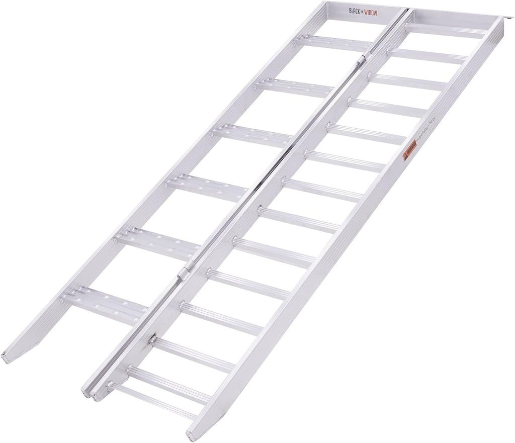 6' 10" Motorcycle Dirt Bike Loading Ramp with Steps, 750 lb, Black Widow