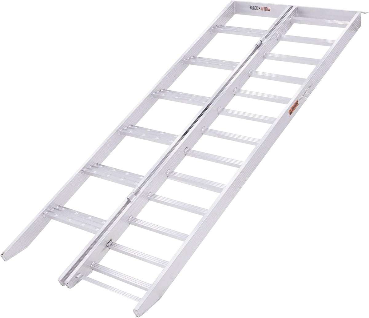 6' 10" Motorcycle Dirt Bike Loading Ramp with Steps, 750 lb, Black Widow