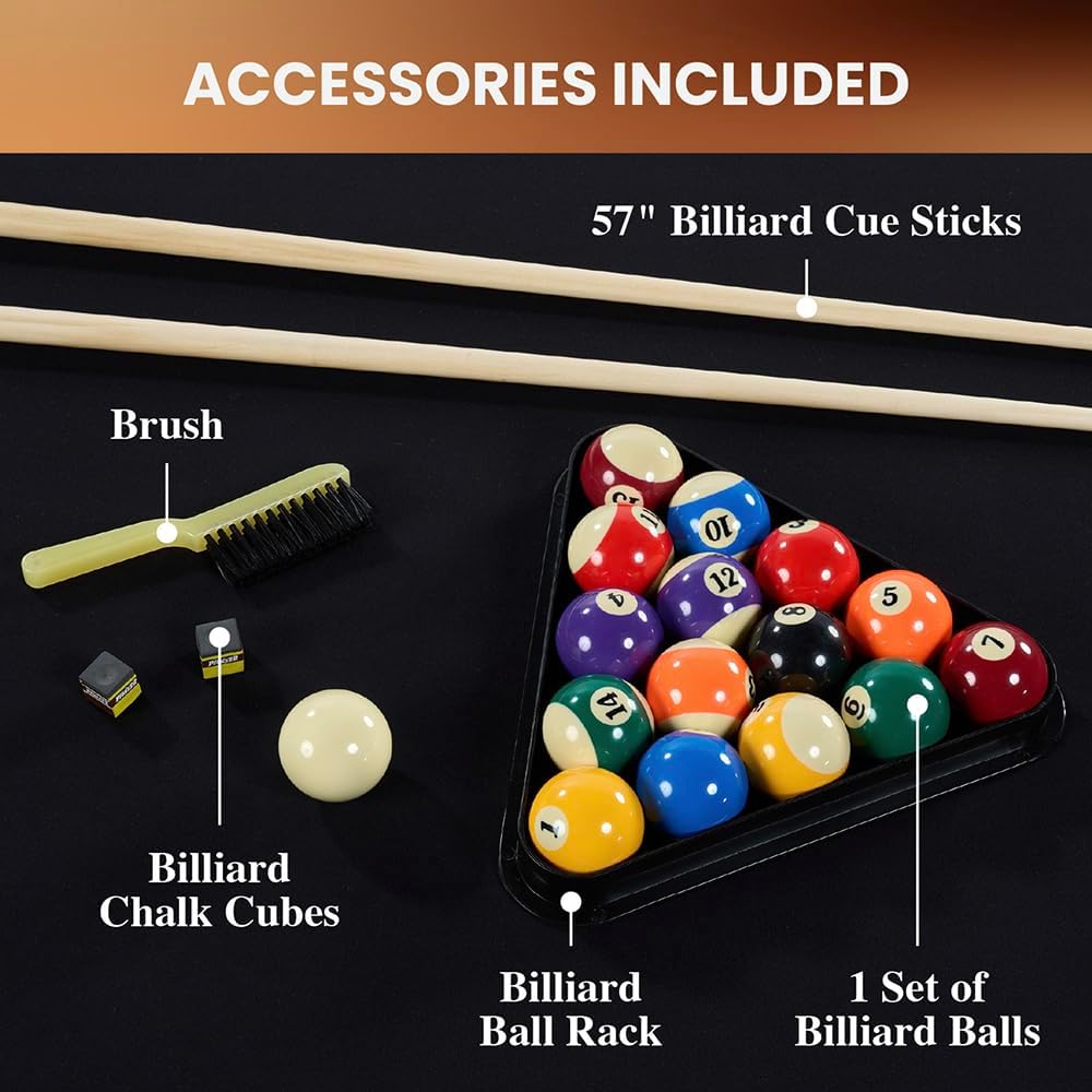 Barrington Billiards Drop Pocket Pool Table with Complete Accessory Set